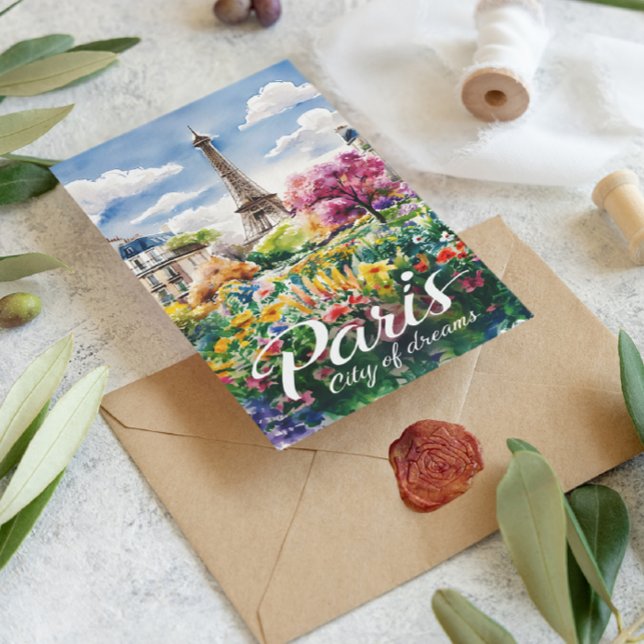 Carte Postale Paris En Fleur : Un rêve d'aquarelle (Créateur téléchargé)