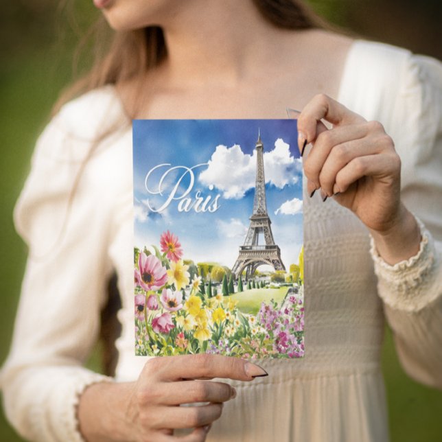 Carte Postale Paris en fleurs (Créateur téléchargé)