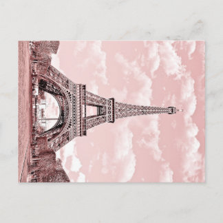Carte Postale Paris en Pink Tour Eiffel France
