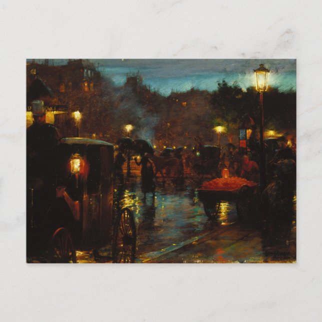 Carte Postale Paris en toile de nuit (Devant)