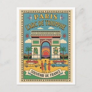 Carte Postale Paris, France – Arc de Triomphe Rétro 1950s