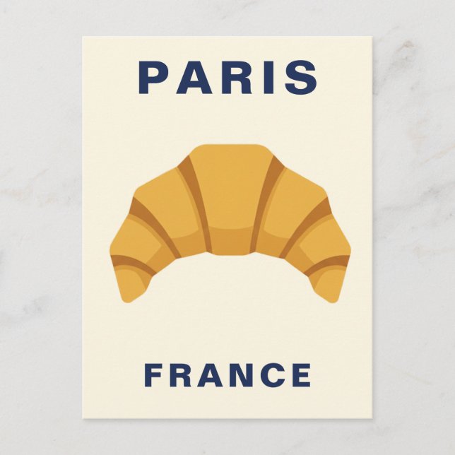 Carte Postale Paris France Croissant French Food Bakery (Devant)