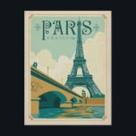 Carte Postale Paris France - Eiffel Tower<br><div class="desc">Anderson Design Group is an award-winning illustration and design firm in Nashville,  Tennessee. Founder Joel Anderson directs a team of talented artists to create original poster art that looks like classic vintage advertising prints from the 1920s to the 1960s.</div>
