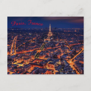 Carte Postale Paris France Lumières de la ville nocturne