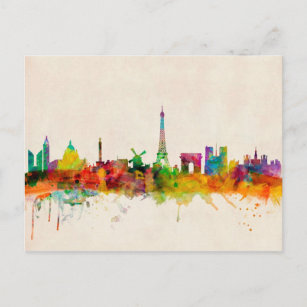 Carte Postale Paris France Skyline Cityscape