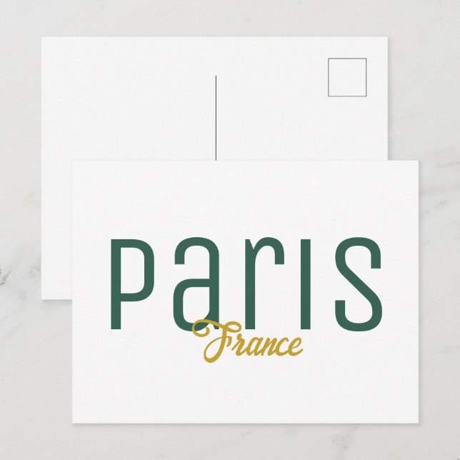 Carte Postale Paris, France Souvenir (Devant / Derrière)