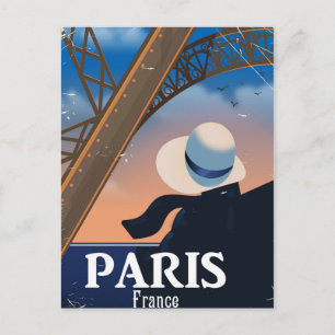 Carte Postale Paris France tour Eiffel affiche de voyage