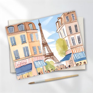 Carte Postale Paris France Tour Eiffel | Aquarelle Voyage