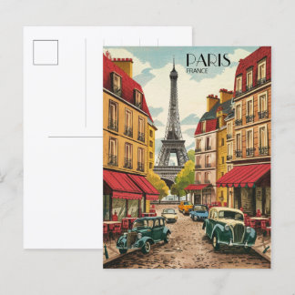 Carte Postale Paris france Tour Eiffel cadeaux vintage vieilles
