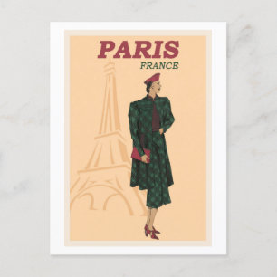 Carte Postale Paris France Travel Mode Retro