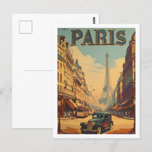 Carte Postale Paris France Vintage Lieu de voyage célèbre