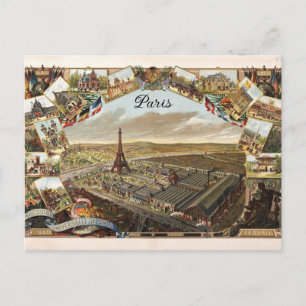 Carte Postale Paris France Vintage Tour Eiffel Voyage
