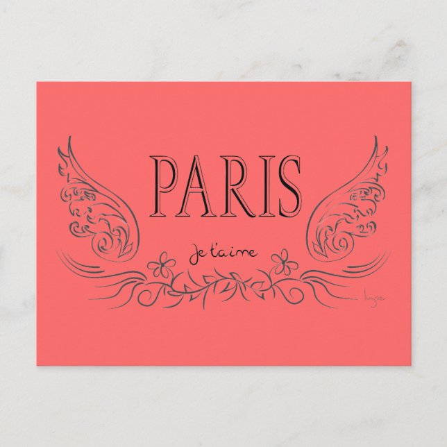 Carte Postale PARIS Je t'aime (Devant)