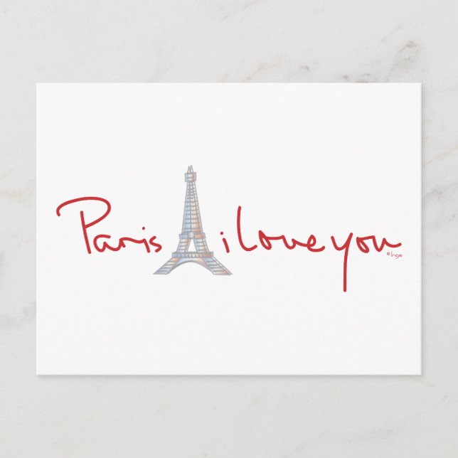 Carte Postale Paris Je t'aime (Devant)