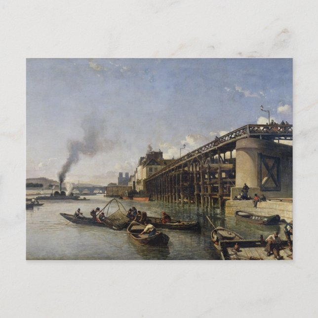 Carte Postale Paris, la Seine ou l'Estacade, 1853 (Devant)