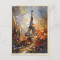 Paris La Tour Eiffel Peinture Abstraite à l'huile