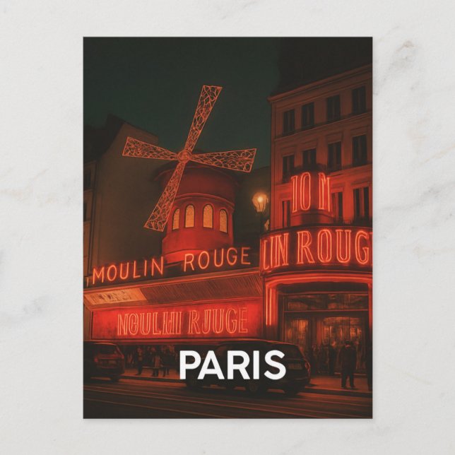 Carte Postale Paris Moulin Rouge (Devant)