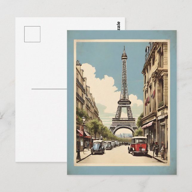 Carte Postale Paris poster vintage (Devant / Derrière)