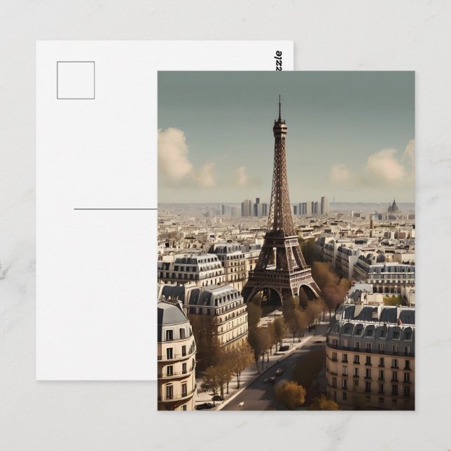 Carte Postale Paris poster vintage (Devant / Derrière)