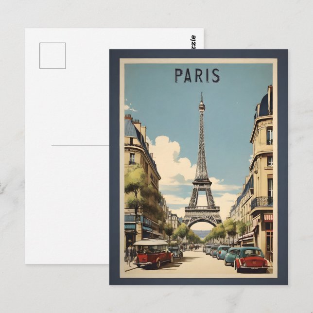 Carte Postale Paris poster vintage (Devant / Derrière)