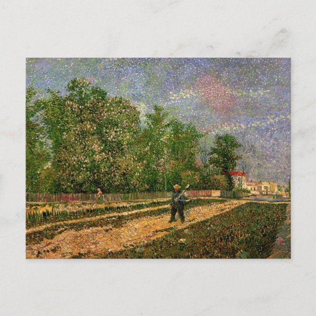 Carte Postale Paris Road with Peasant by Vincent van Gogh (Devant)