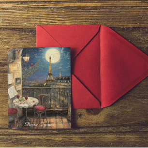 Carte Postale Paris romantique France Illustration de la Tour Ei