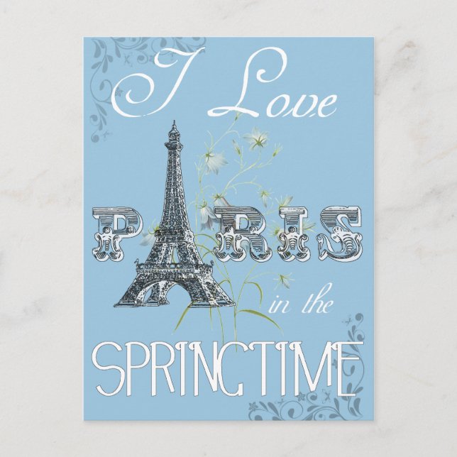 Carte postale Paris Spring Love Art (Devant)