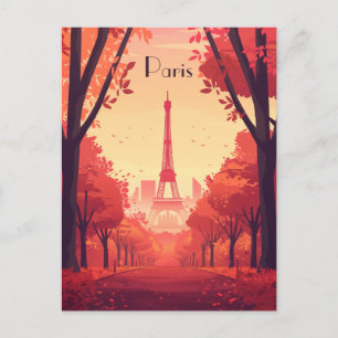 Carte Postale Paris Tour Eiffel Illustré Voyage