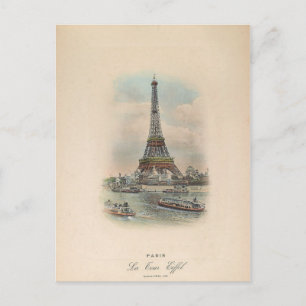 Carte Postale Paris Tour Eiffel photo d'art antique