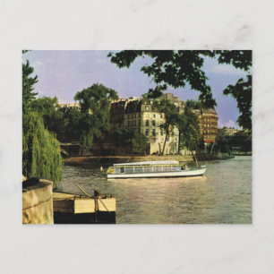 Carte Postale Paris vintage, Île de la ville, Bateau mouche