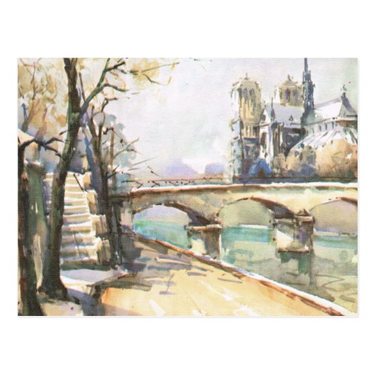 Carte Postale Paris vintage, Notre Dame, La la Seine ...