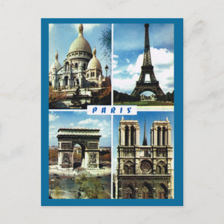 Carte Postale Paris vintage, Paris Multiview