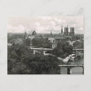 Carte Postale Paris vintage, Seine et Ile de Notre Dame