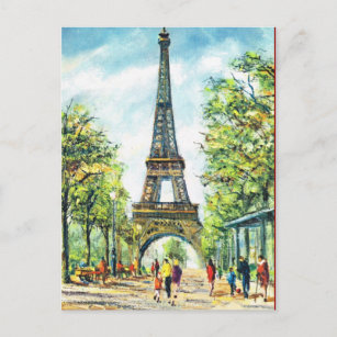 Carte Postale Paris vintage, Tour Eiffel