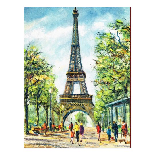 Carte Postale Paris vintage, Tour Eiffel | Zazzle.fr