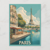 Paris vintage : Tour Eiffel & Café au bord de la S