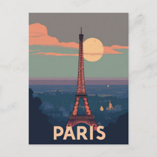Carte Postale Paris Vintage Voyage Tour Eiffel Rétro