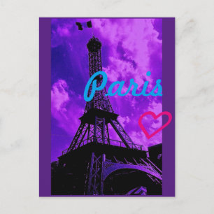 Carte Postale Paris Violet