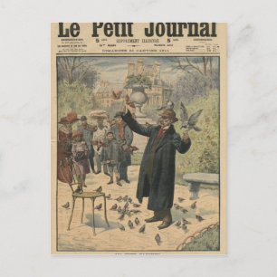 Carte Postale Parisienne, charmeur d'oiseaux