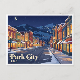 Carte Postale Park City Historic Main Street la nuit Utah