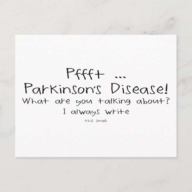 Carte Postale Parkinsons Pffft Petite écriture (Devant)