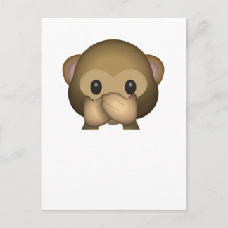 Carte Postale Parle mignonne Pas de Singe Mal Emoji