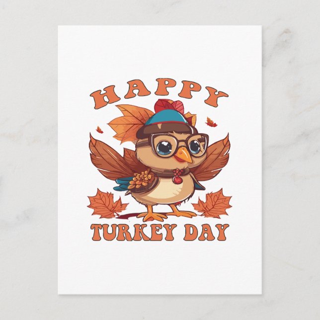 Carte Postale parle-moi de dinde pour Thanksgiving (Devant)