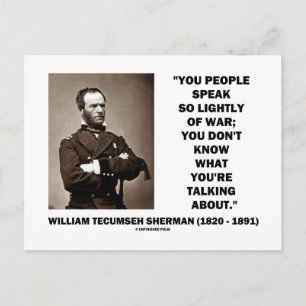 Carte Postale Parle Si Légèrement De War William T. Sherman Cita