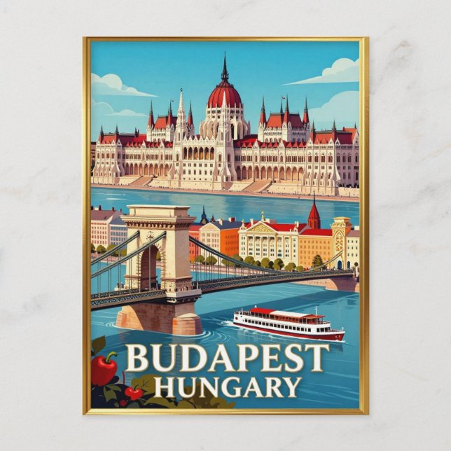 Carte Postale Parlement de Budapest Rivière Danube Ville (Devant)