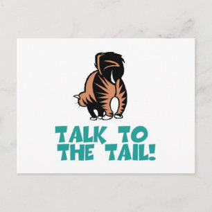 Carte Postale Parlez au chat à queue