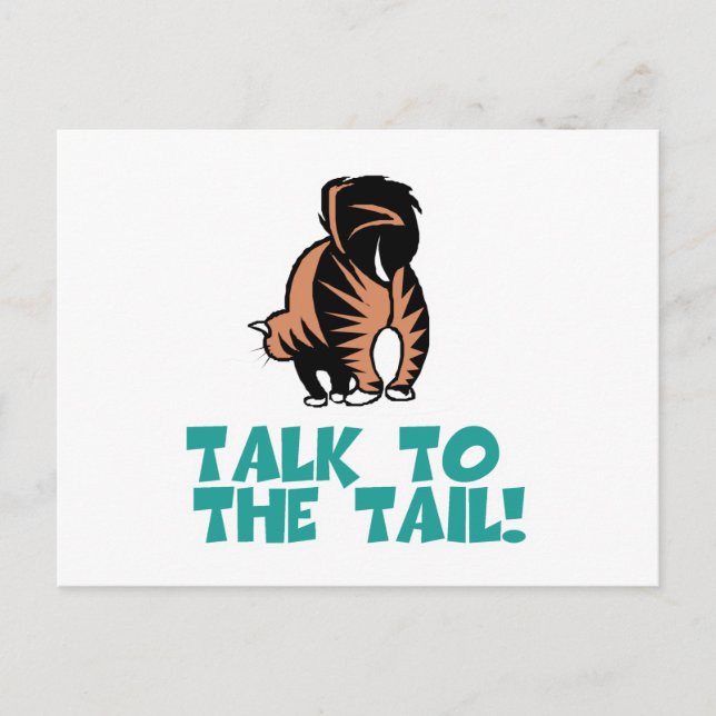 Carte Postale Parlez au chat à queue (Devant)