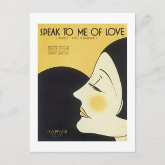 Carte Postale Parlez-moi de l'amour Vintage Songbook couverture