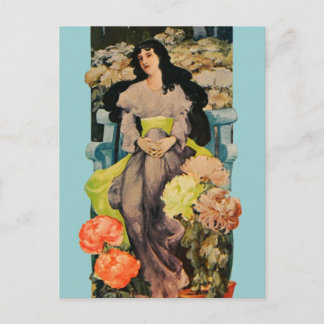 Carte Postale Parmi les chrysanthèmes