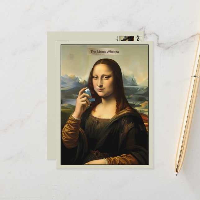 Carte Postale Parodie d'art drôle (Devant/Arrière en situation)